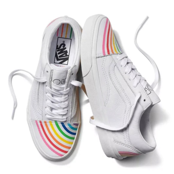 VANS X FLOUR SHOP | Old Skool Rainbow Leather Sneakers - Picture 1 of 7